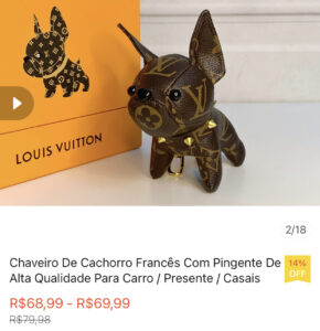 Chaveiro de cachorro da Shopee