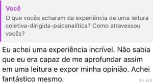 Feedbacks da leitura coletiva do Beco Club