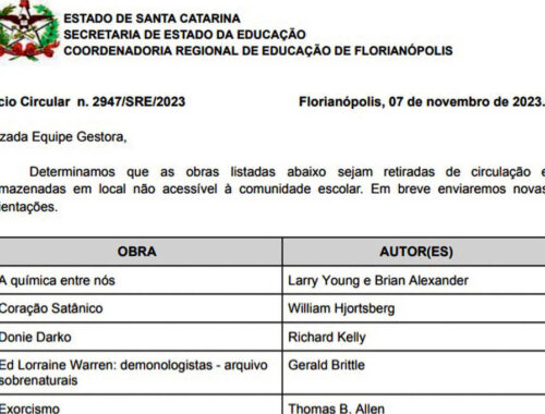 Governo de Santa Catarina censura livros em escolas, veja